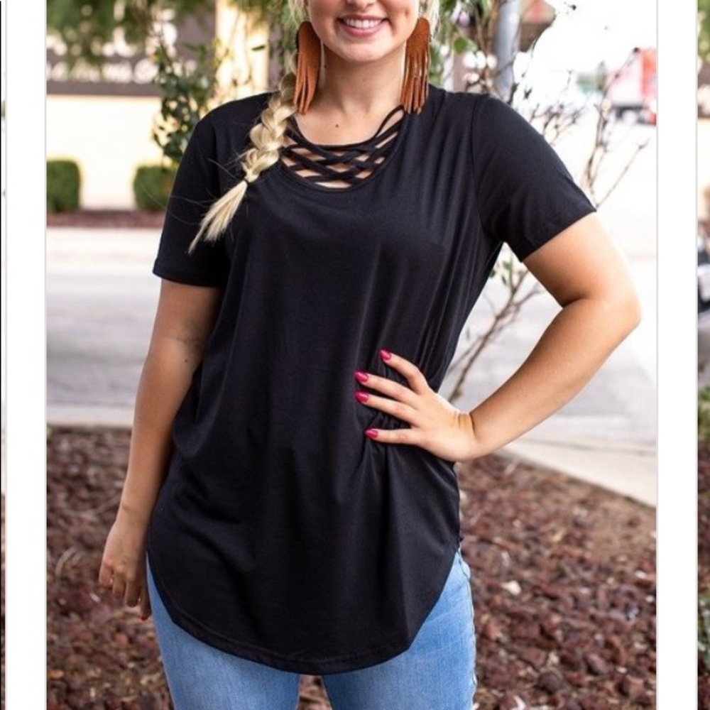 L&B caged neck top